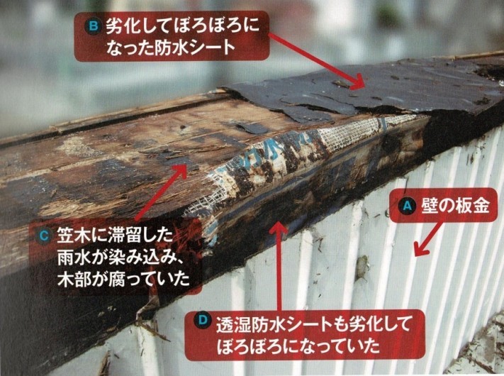 笠木の雨漏り原因