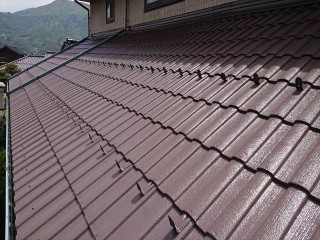モニエル瓦の塗装施工後です