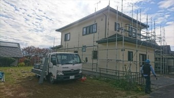 飯田市サンワ外壁足場バラシ2