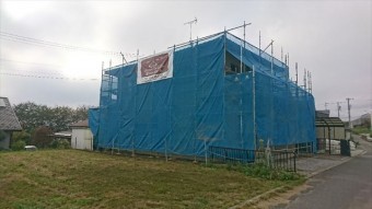 飯田市大瀬木外壁塗装足場2
