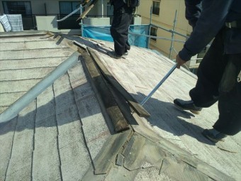 塩尻市外壁塗装屋根カバー屋根役物外し3