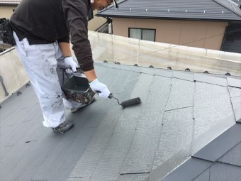 スレート屋根上塗り