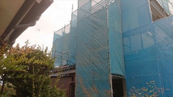 長野県駒ヶ根市外壁雨樋交換足場5