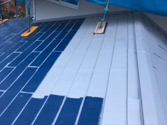 松本市三井屋根塗装下塗り4