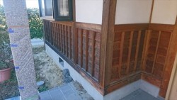 駒ヶ根市下平腰壁アク抜き3