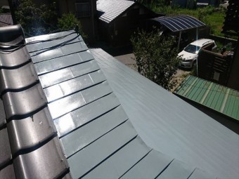 飯田市黒田数寄屋屋根塗装完成
