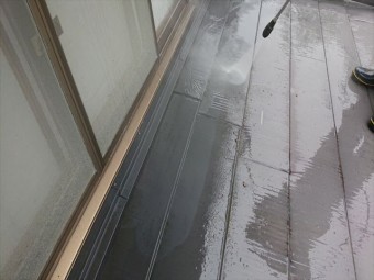 飯田市上村金属屋根壁洗浄4