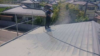 飯田市長野原トタン屋根洗浄2