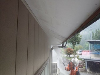飯田市上村金属屋根壁洗浄3