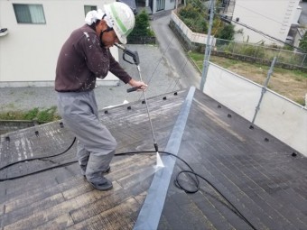 コロニアルの洗浄中