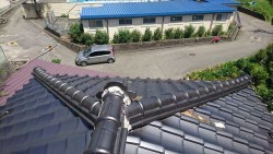 飯田市黒田 棟瓦組み直し漆喰落ち1