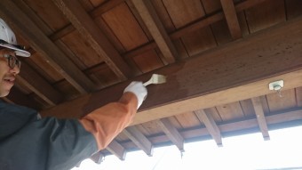 木部アク洗い通し柱