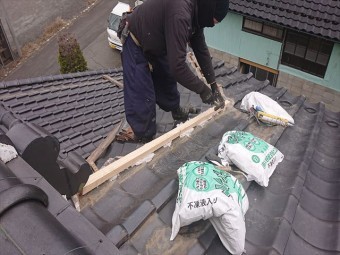 長野県飯島町鬼落下棟撤去10
