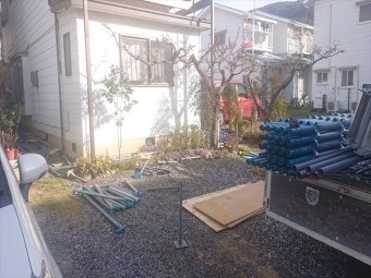 長野県松本市元町屋根板金足場3