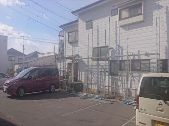 長野県松本市元町屋根板金足場4