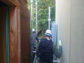 下條村外壁トタン屋根塗装足場6