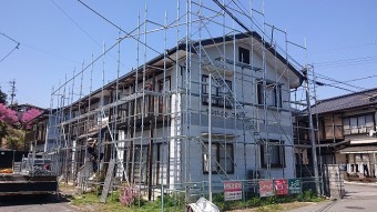 飯田市駄科 アパート足場4