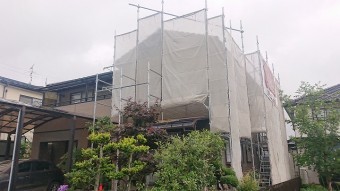飯田市大瀬木外壁塗装足場8