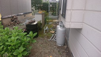 飯田市上殿岡 屋根外壁木部塗装足場1