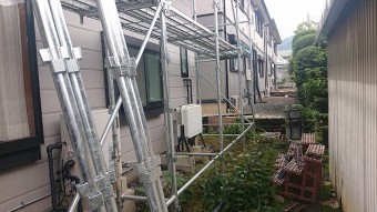 飯田市上殿岡 屋根外壁木部塗装足場4