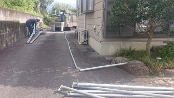 飯田市北方屋根外壁塗装 足場3