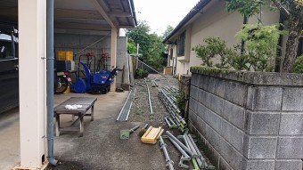 飯田市北方屋根外壁塗装 足場4