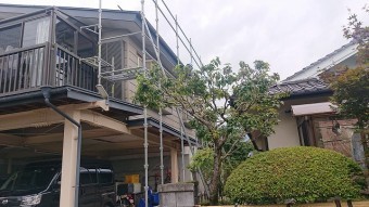 飯田市北方屋根外壁塗装 足場9
