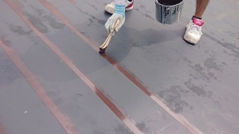 飯田市北方屋根外壁塗装 屋根中塗り2