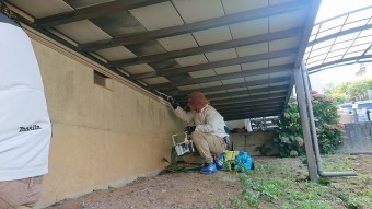 飯田市北方屋根外壁塗装 下塗り3