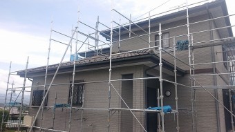 飯田市北方外壁塗装 足場2