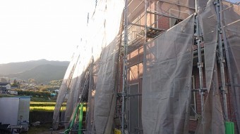 飯田市北方外壁塗装足場作業5