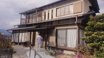 飯田市下久堅外壁塗装現調1