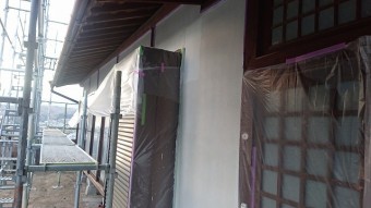 飯田市下久堅外壁塗装下塗り2