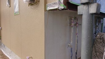 飯田市下久堅外壁塗装中塗り4