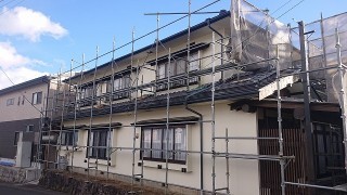 松川町外壁塗装上塗り7