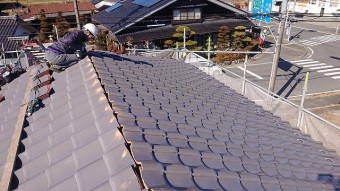 松川町瓦葺き替え棟工事2