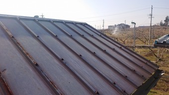 松川町トタン屋根洗浄2