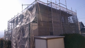 松川町パナホーム足場5
