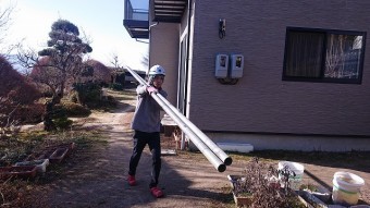 松川町外壁とトタン屋根塗装足場2