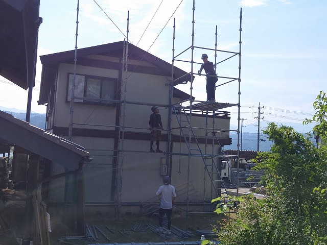 中川村M様邸足場組立