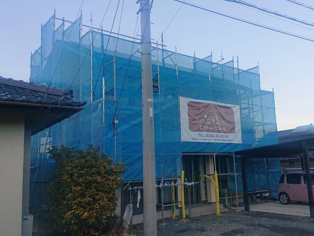 駒ケ根市外壁屋根塗装赤穂足場作業8