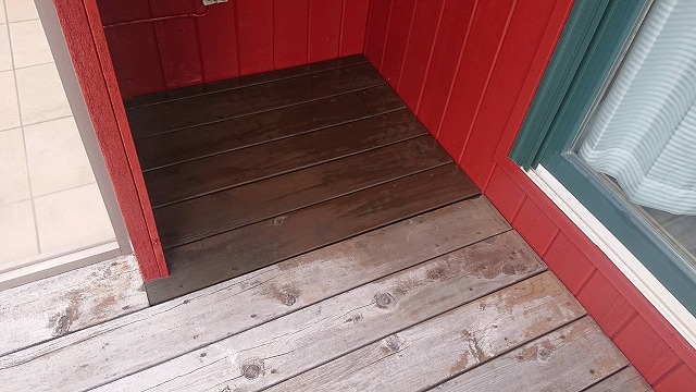 駒ケ根市外壁塗装外壁と木部デッキ塗装1