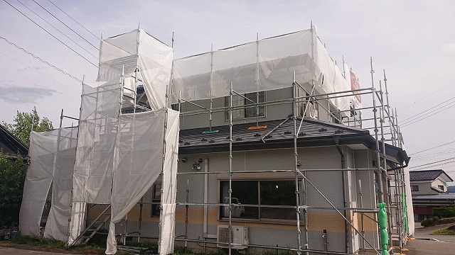 伊那市外壁塗装屋根塗装足場3