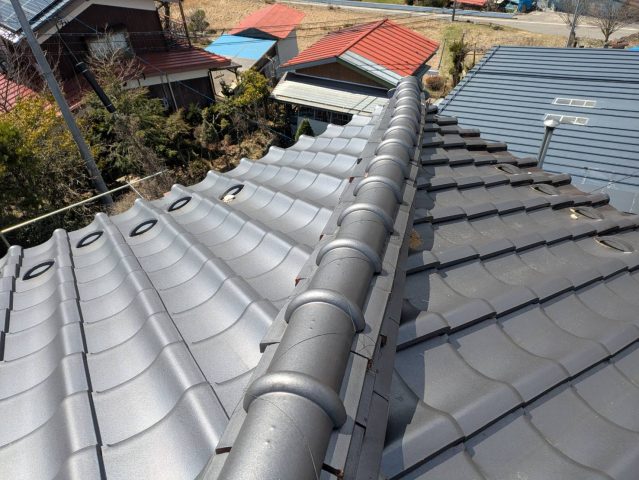 木曽郡木祖村O邸棟瓦歪み