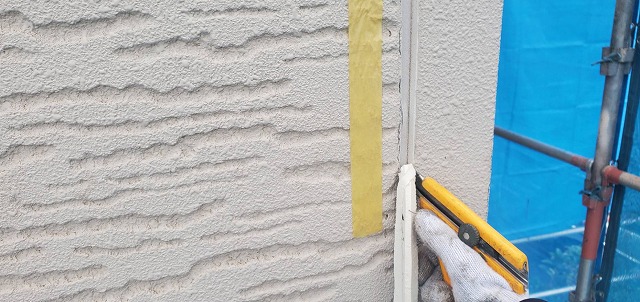 伊那市富県ALC外壁塗装補修コーキング2