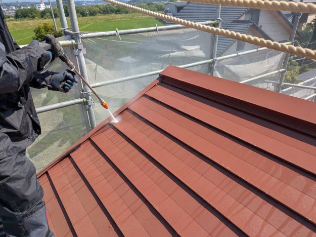 伊那市富県N邸洗浄作業の様子