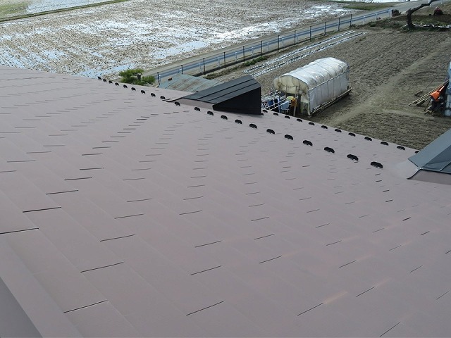 住宅の金属屋根に色あせやサビの発生など多くの劣化を確認した現場調査
