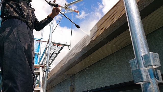 宮田村セキスイハイム屋根外壁塗装洗浄作業5