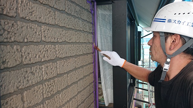 駒ケ根市急屋根外壁塗装コーキング2