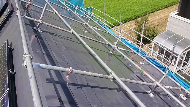 駒ケ根市急屋根外壁塗装屋根完成2